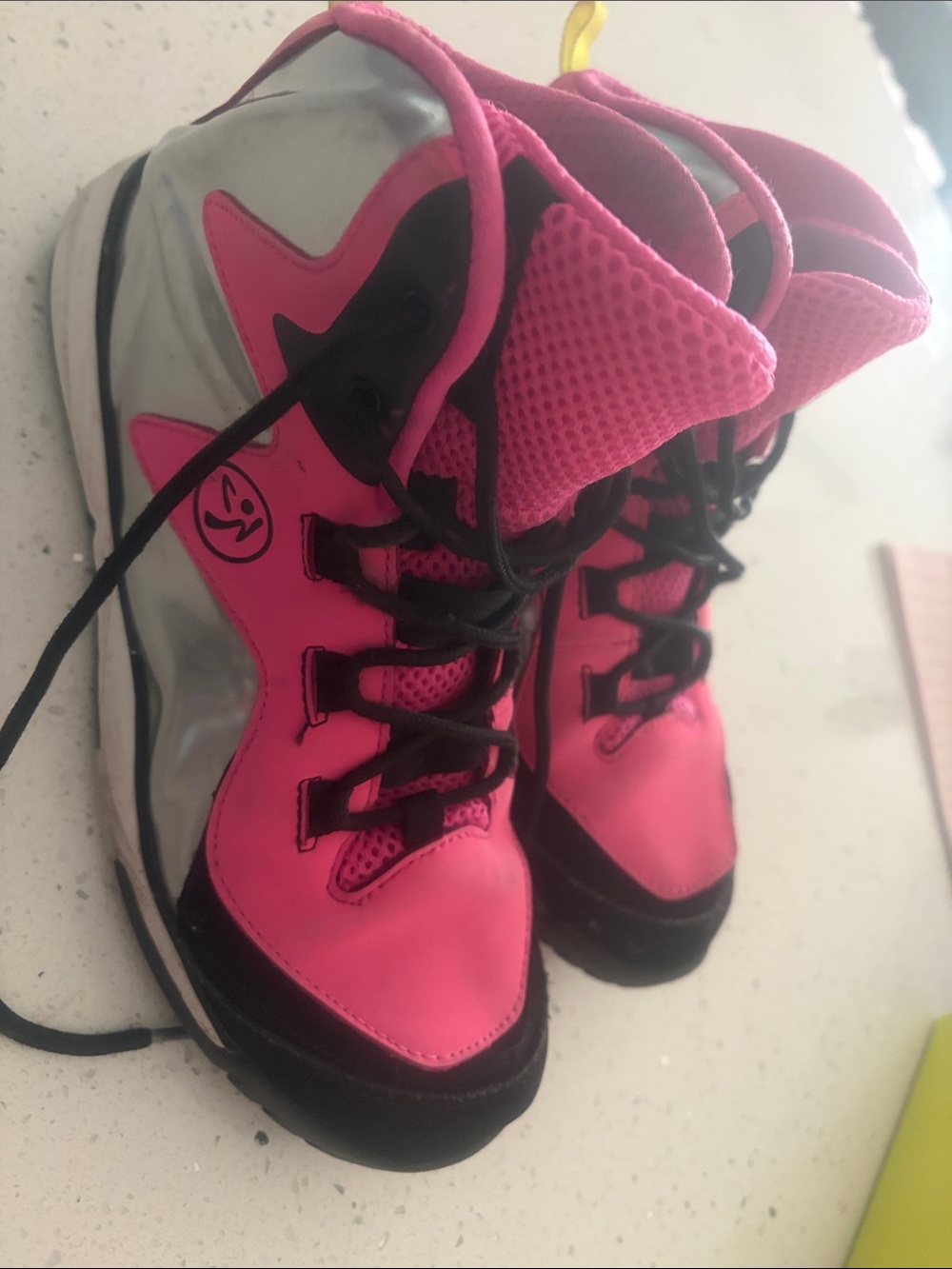 Pink and silver Zumba shoes